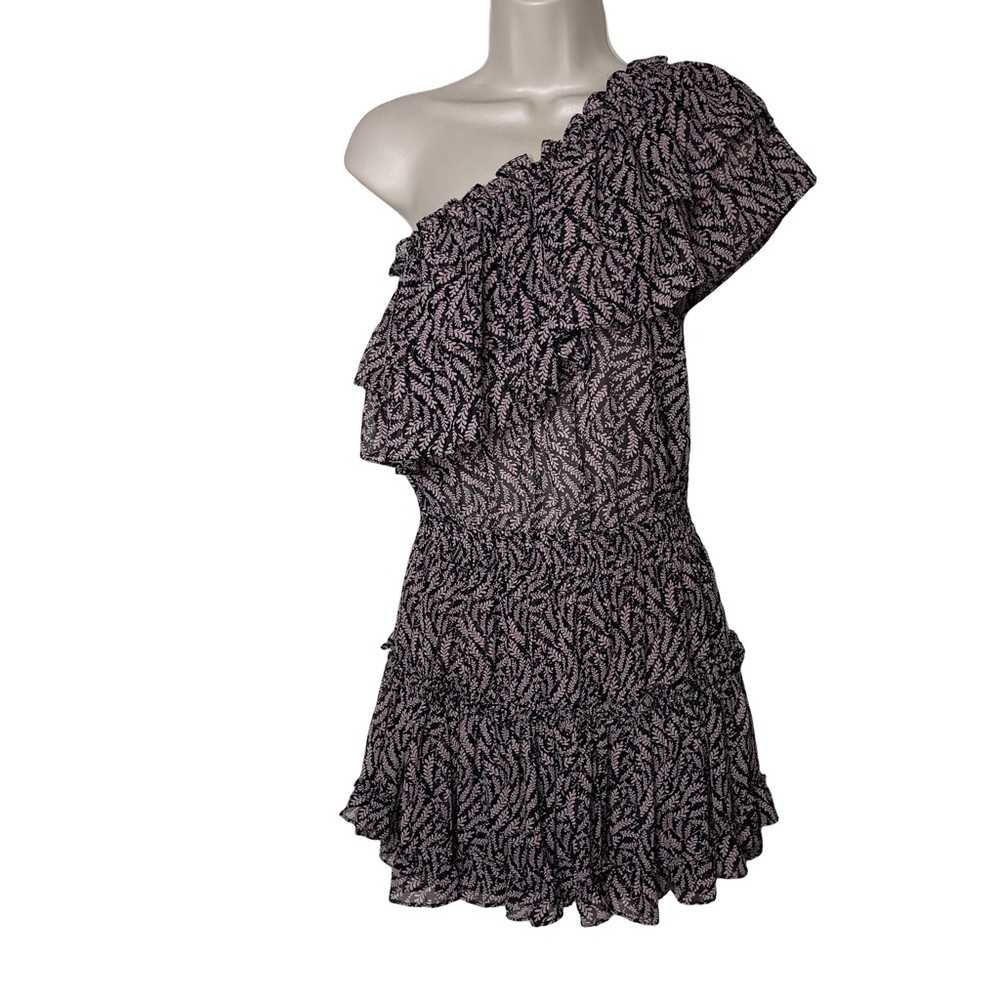 Misa Los Angeles The Iva One Shoulder Ruffle Mini dress sz XS